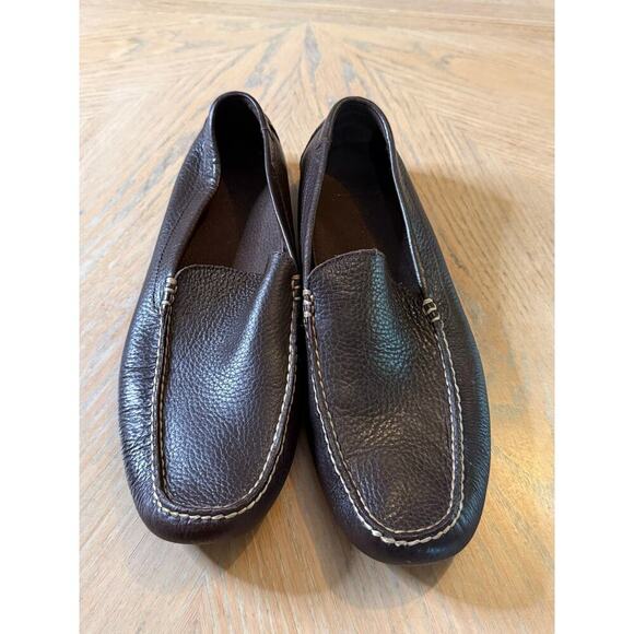 Polo Ralph Lauren Terence Venetian Pebbled Leather Driving Loafer chocolate 10.5 - Picture 1 of 8